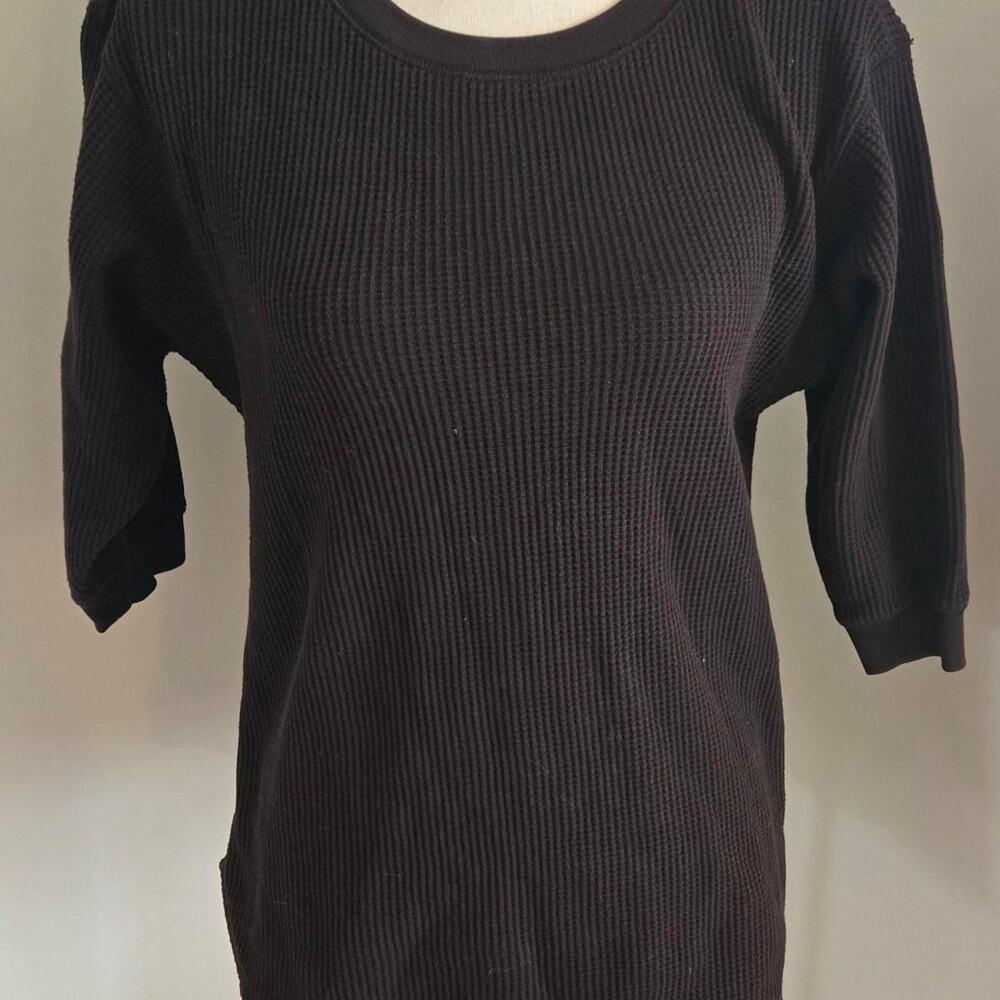 uniqlo womens brown thermal quarter sleeve top xs